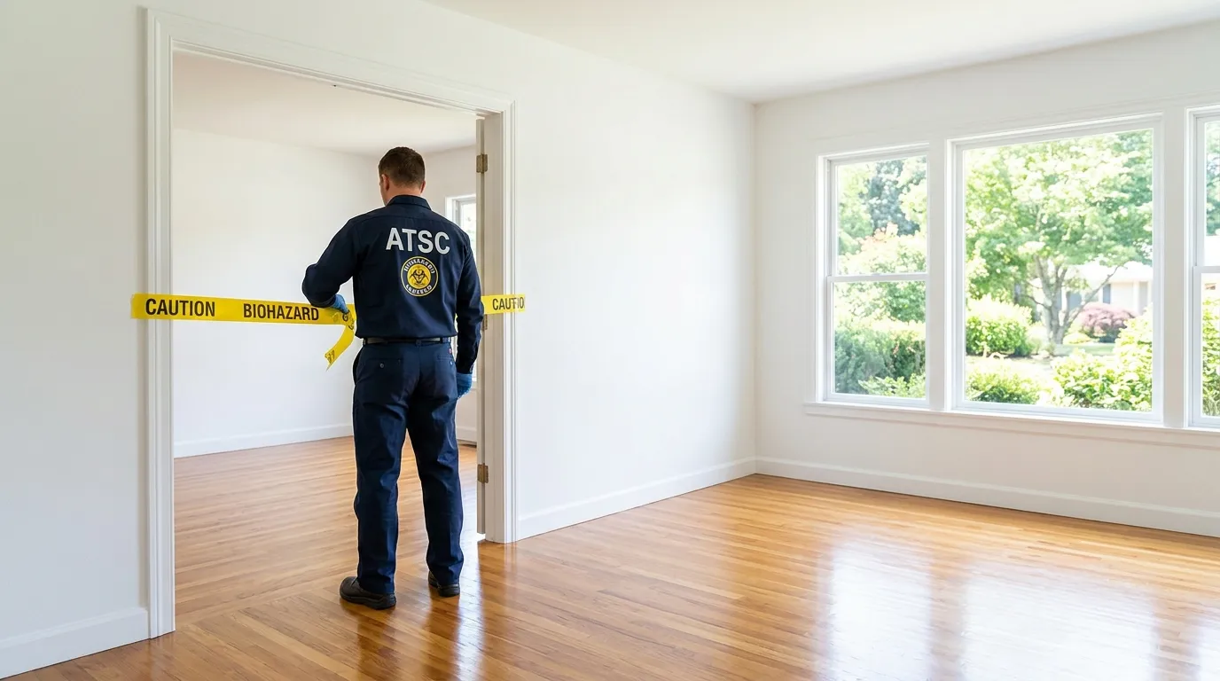 Certified biohazard cleanup crew performing Trauma Scene Cleanup in Jordan